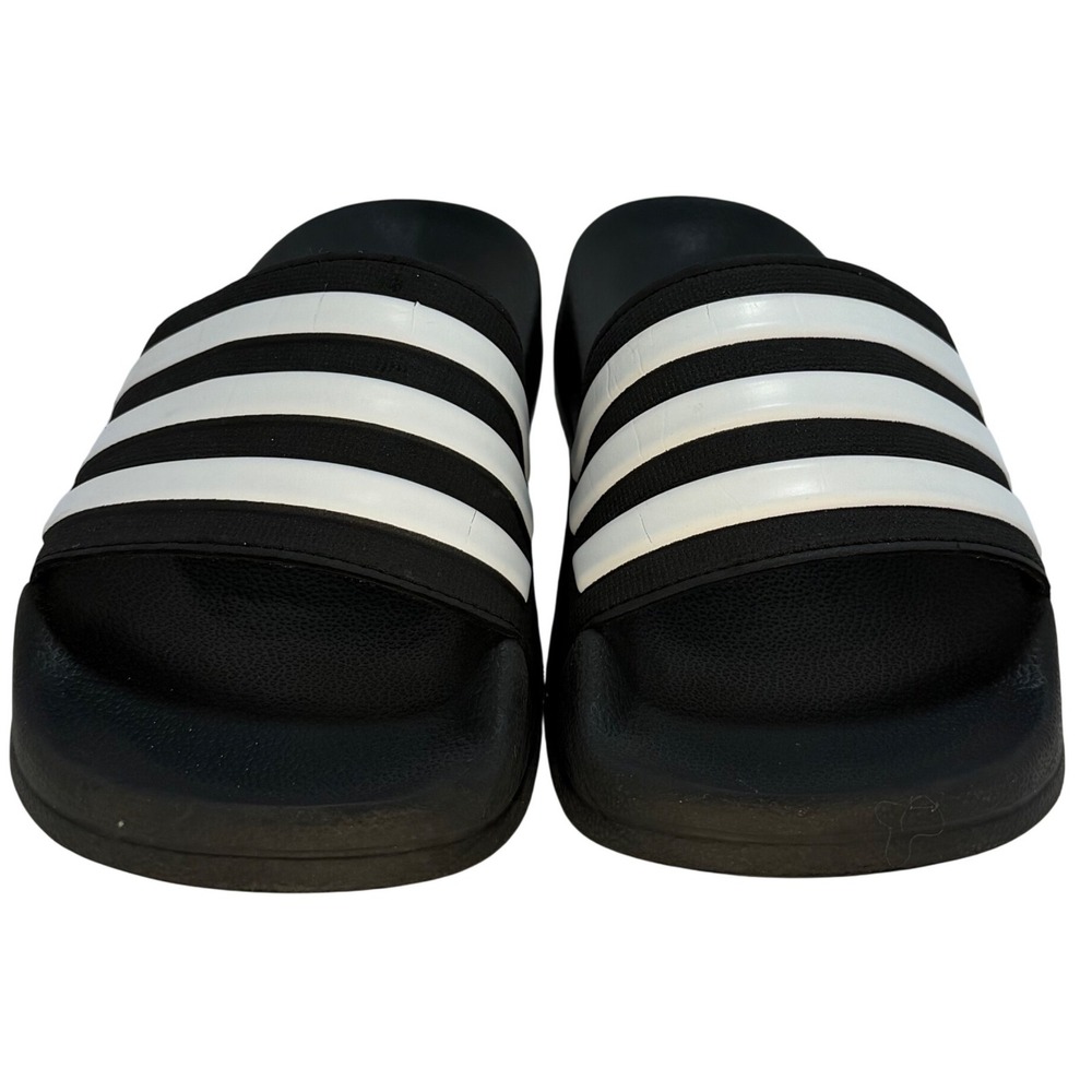 Adidas Adilette Shower Slides‎ Kids Black White 3-Stripes Sandals GZ5922